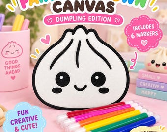 Dumpling 3D Coloring Kit | Paint Your Own Kids Party Favor with 6 Markers