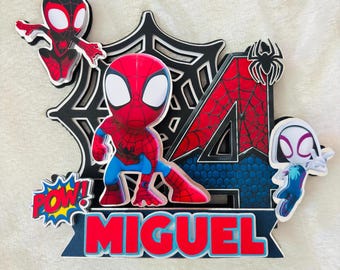 Spidey Cake Topper Personalized | Custom Name & Age