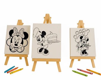 Minnie Mouse Coloring Canvas Kit: Party Favor with Easel & Markers