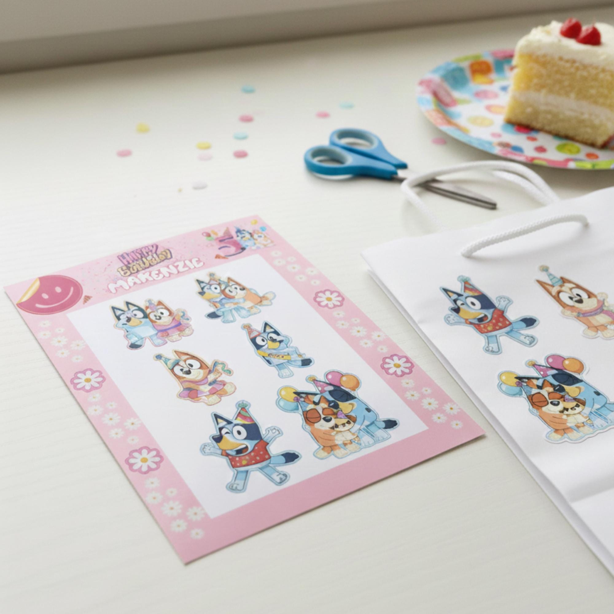 Bluey Stickers Set of 4 Sheets | Party Favor Stickers for Kids ...