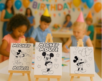Mickey Mouse Coloring Canvas Kit: Kids Birthday Party Favor