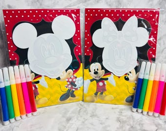 Mickey & Minnie 3D Coloring Figure Kit | Kids Birthday Party Favor with Markers