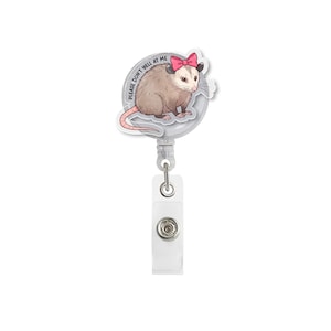 Bobine d'insigne Possum amusante - Adorable porte-cartes d'identité rétractable « S'il vous plaît, ne me criez pas dessus » pour les infirmières, les employés de bureau, les techniciens vétérinaires et les amoureux des animaux