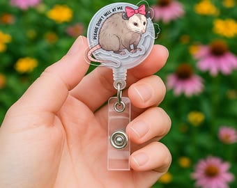 Funny Possum Badge Reel – Cute Animal Lover Retractable ID Holder