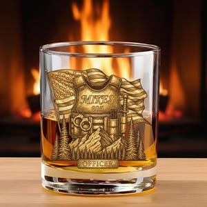 Personalized Police Officer Whiskey Glass – Badge & Gear Gift