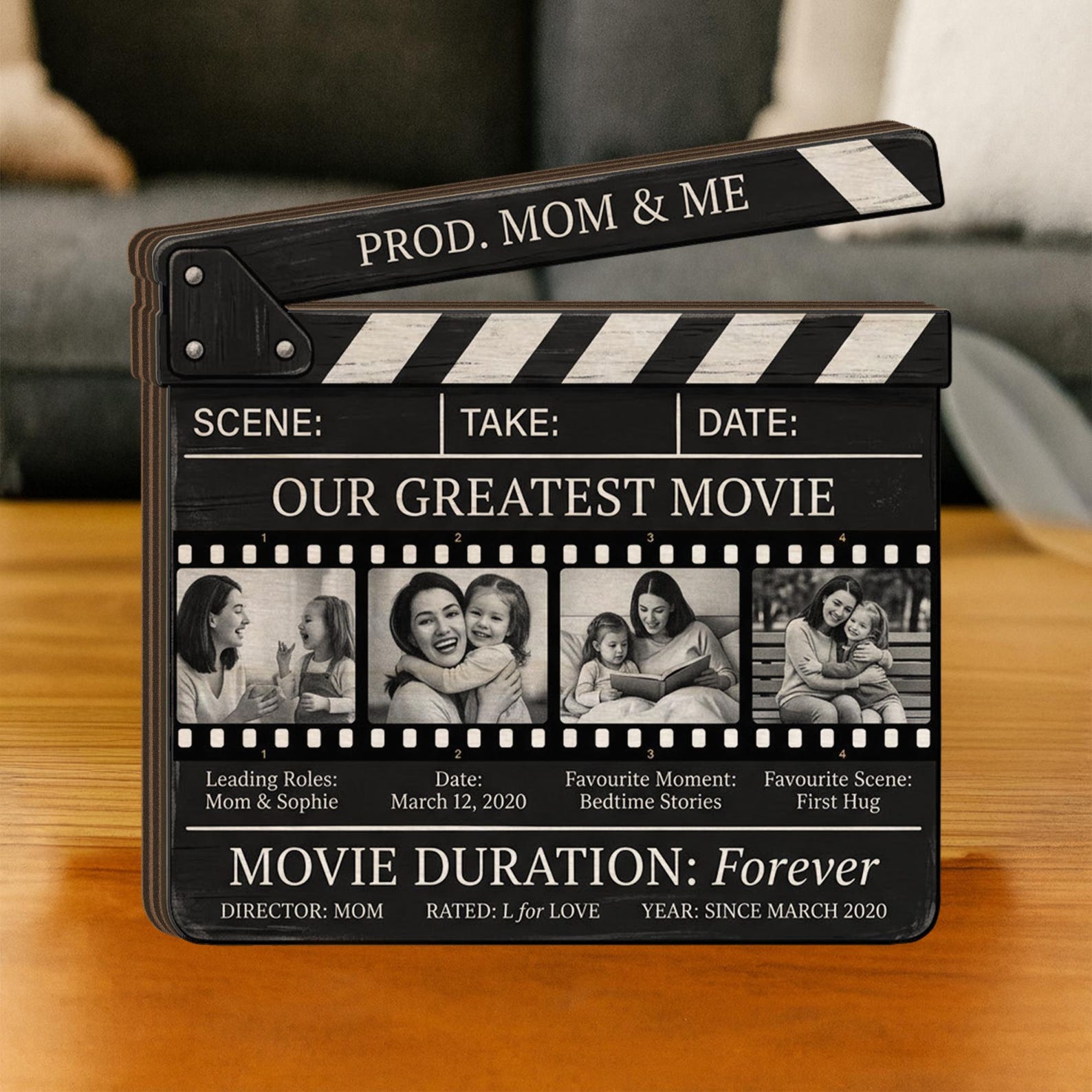 Custom Clapper Board Custom Movie Clapperboard Photo Block: Personalized Wooden Film Sign ...