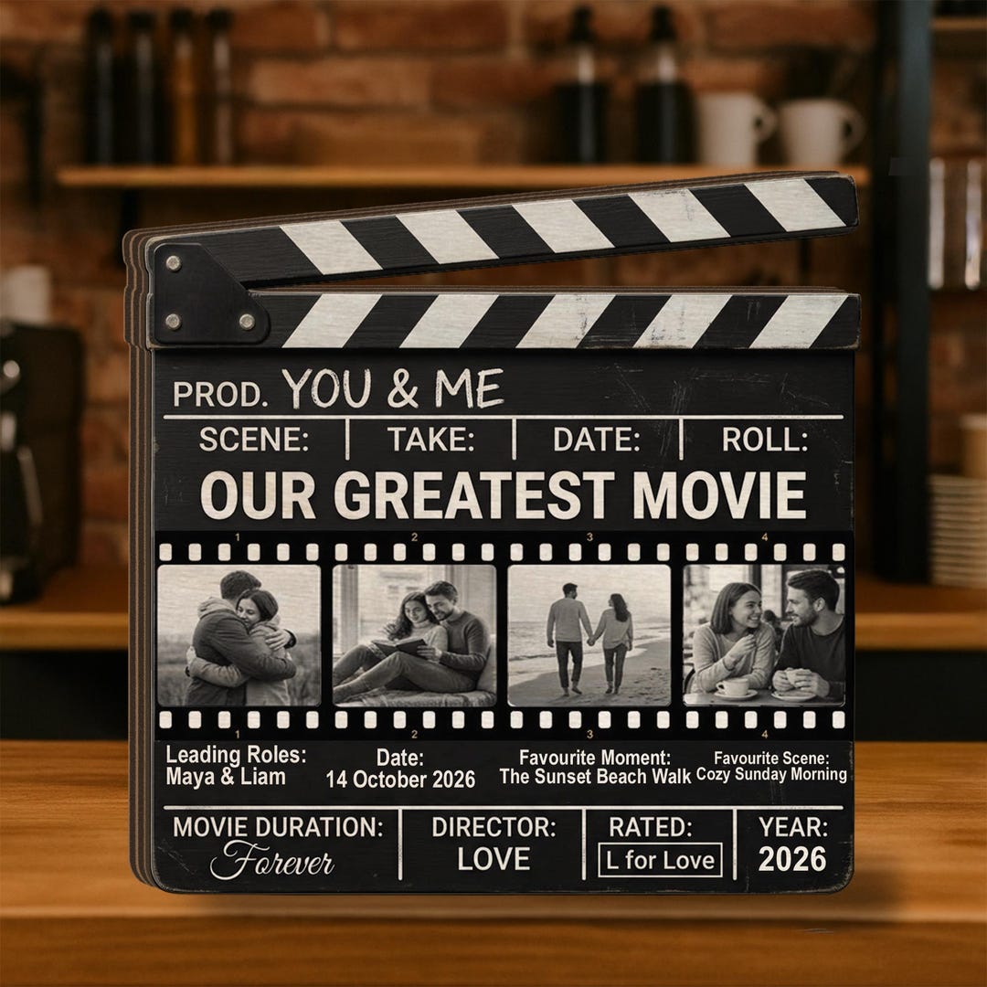 Custom Clapper Board Personalized Movie Clapperboard Wooden Block: Custom Photo Film Strip ...