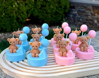 Mini Teddy Bear Candle Favors: Baby Shower Gifts