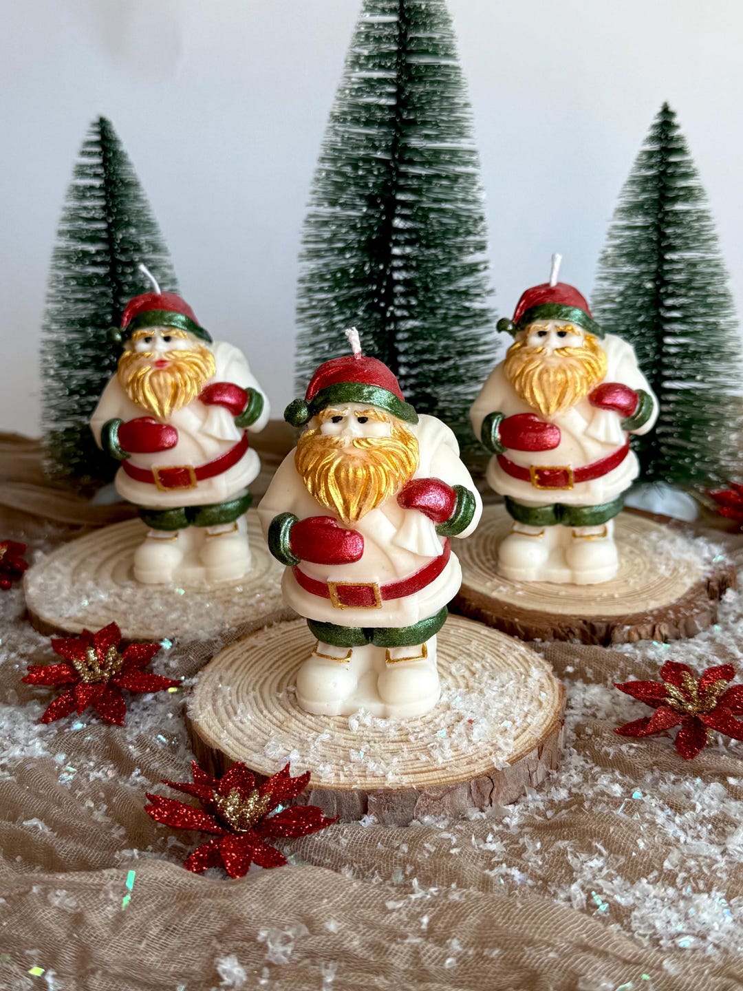 Handmade Santa Candle: Soy Wax Christmas Holiday Decor - Etsy