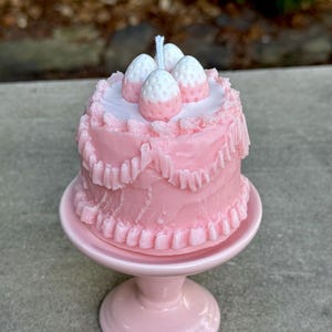 Strawberry Cake Candle: Realistic Dessert Soy Wax Candle