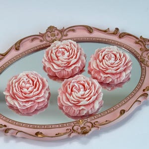 Handmade Peony Flower Candles: Wedding Guest Gift, Home Decor
