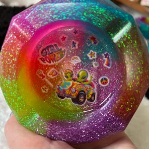 One of a Kind Glitter Resin Ashtray – Handmade Unique Tray in Small, Large & Square Sizes