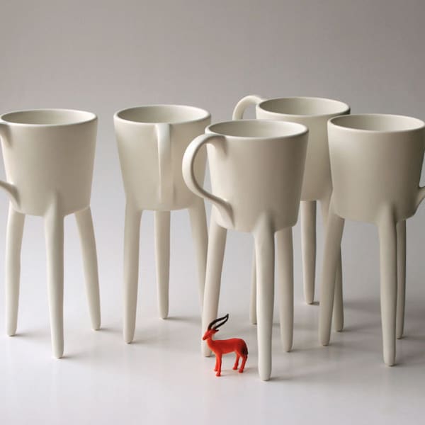 Giraffe Cups (2x) Unique Coffee Mugs Ceramic Design