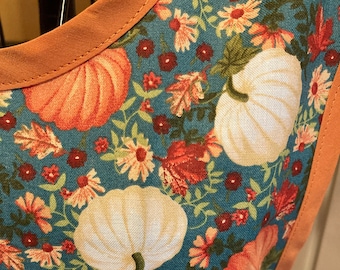 Women's Old Fashioned Pumpkin Apron in Teal size XL