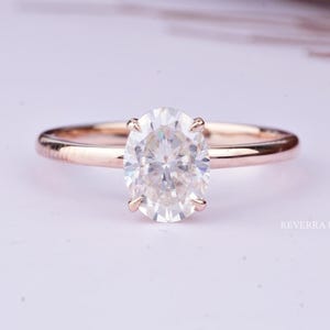 1 Karat ovaler, im Labor gewachsener, zertifizierter Diamant-Verlobungsring aus 14K Gold, bestes Jubiläumsgeschenk für sie, 1 Karat Solitär Diamantring