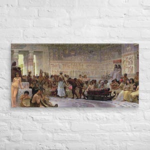 Vintage Ancient Egypt Painting | Antique Artwork | Ancient Egyptian Feast |  19th Century Art Print | FREE SHIPPING