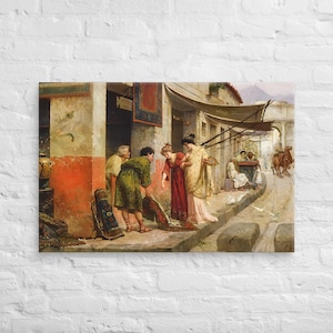 Vintage Ancient Roman Painting | Antique Artwork | Merchant in Pompeii |  19th Century Art Print | FREE SHIPPING