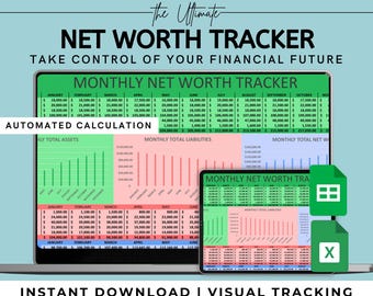 Net Worth Tracker Template | Easy Budget Spreadsheet | Google Sheets & Excel | Finance Planner | Instant Download