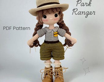 Patrón PDF Amigurumi Muñeco de Ganchillo Park Ranger