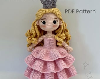 Patrón PDF de amigurumi de muñeca bruja rosa a crochet