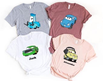 Disney Cars Tee, Disney Sally Carrera, Disney Funny Shirts, Disney Guido Tee, Disney racing shirts, Cars Tee, Disney Birthday Gift