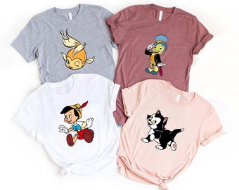 Disney's Pinocchio T-shirt, Disney Custom name Tee, Family Matching Tee, Pinocchio Tee, Gold Fish Shirt, Figaro Shirt, Disney World Tee