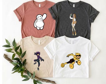 Big Hero 6 Custom Shirt, Big Hero Shirt, Hiro Hamada Tee, Comfort Disney Tee, Unisex Disney Tee, Honey Lemon Tee, Super Hero, Baymax Tee