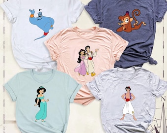 Disney's Aladdin Custom Name Shirt, Disney Aladdin Tee, Disney World T-shirt, Disney Genie Tee, Disneyland Adventures Tee, Disney Couple Tee