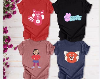 Disney Mei Lee T-Shirt, Red Panda Shirt, Peace Sign Tee, Funny Kawaii Style Shirt, Unisex Soft Shirt, Disney Custom Shirt, Birthday Gift Tee