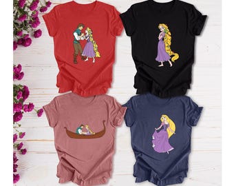 Rapunzel Shirt, Tangled Couple Shirt, Flynn Rider & Rapunzel T-Shirt, Disney Princess Shirt, Matching Couple Disney Tee, Gift for Her