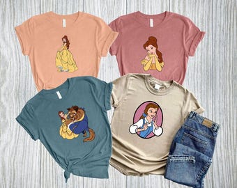 Disney Belle Shirt Beauty and the Beast T-Shirt, Princess Belle Yellow Dress Tee, Disney Custom Shirt, Cute Belle Shirt, Princess Tee.
