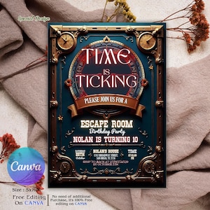 Editable Escape Room Party Invitation Escape Room Invite Unlock the mystery Escape Room Party For Girls & Boys Mystery Birthday Party