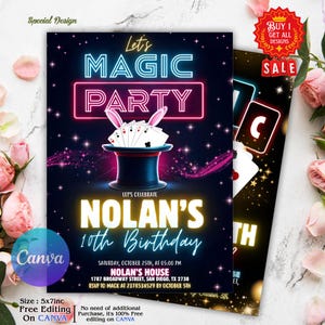Magic Show Invitation, Magic Party Invitation, Magic Birthday Invitation, Magician Invitation, Magic Show Birthday Party, Instant Download