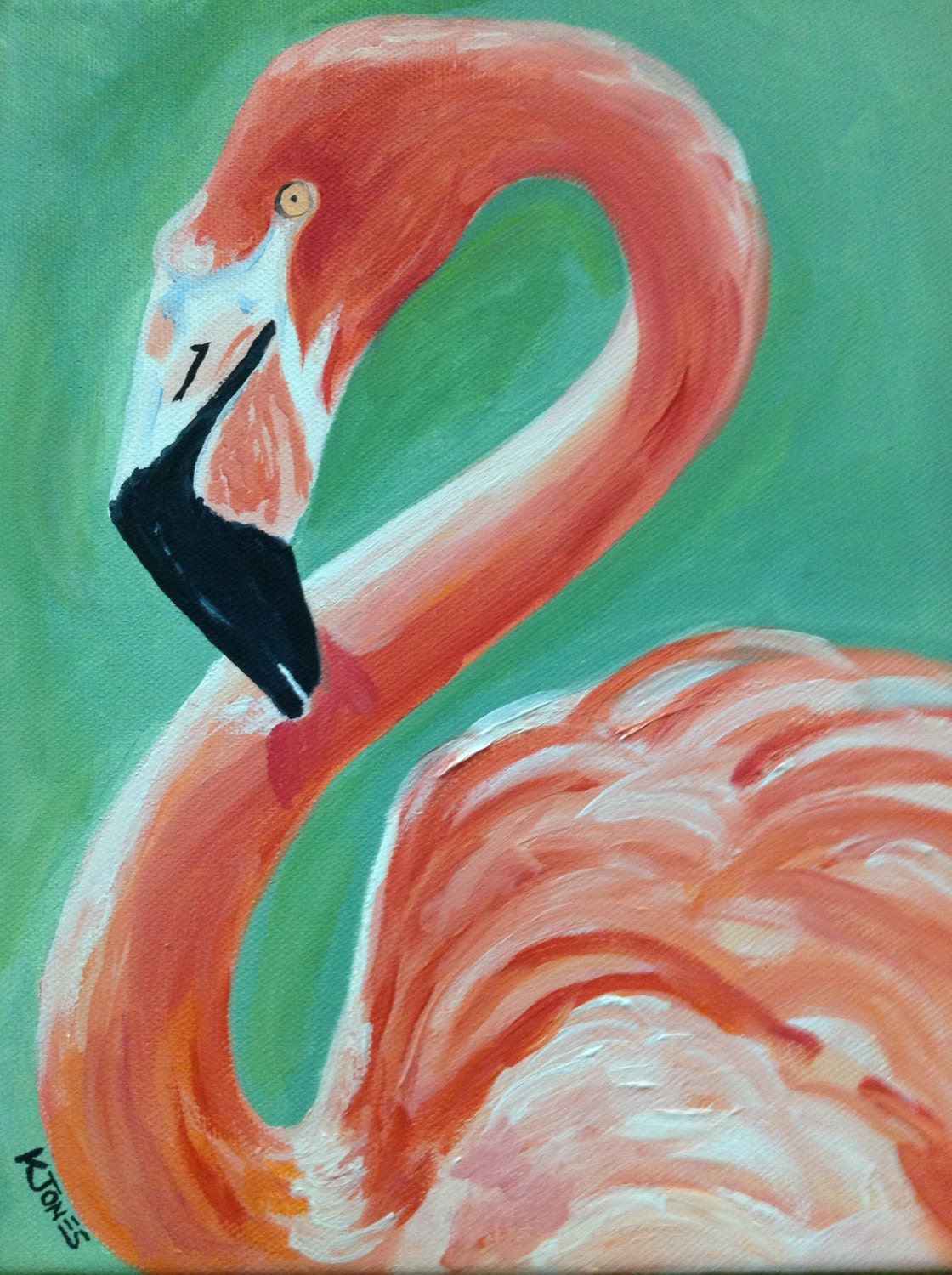 Page De Garde Cahier Poésie Flamand Rose Flamant rose impression d'une peinture à l'huile - Etsy France