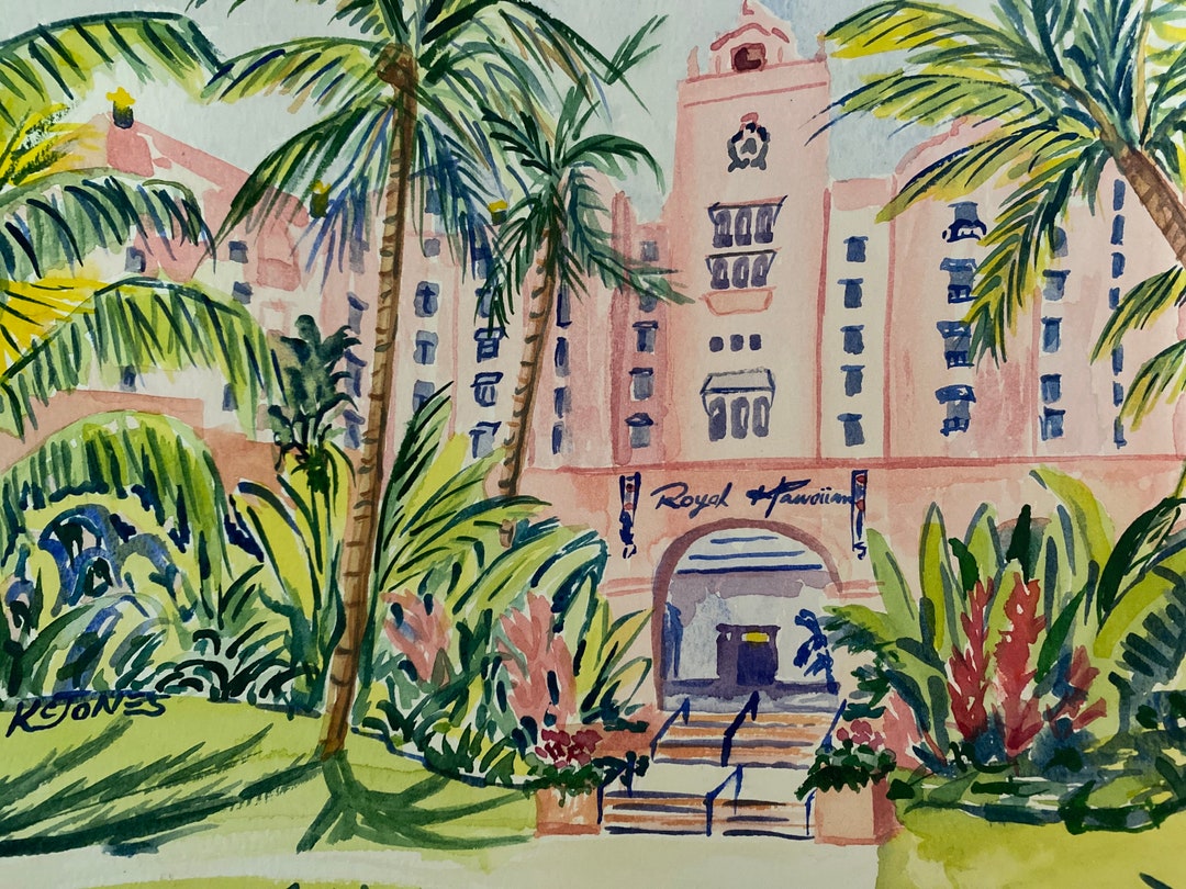 ロイヤルハワイアンホテル レジンアート 原画 ロイヤルハワイアン