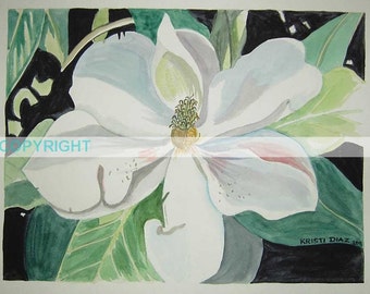 Louisiana Magnolie III | 11 X 14 signierter Kunstdruck von Kristi Cavett Jones aus Louisiana
