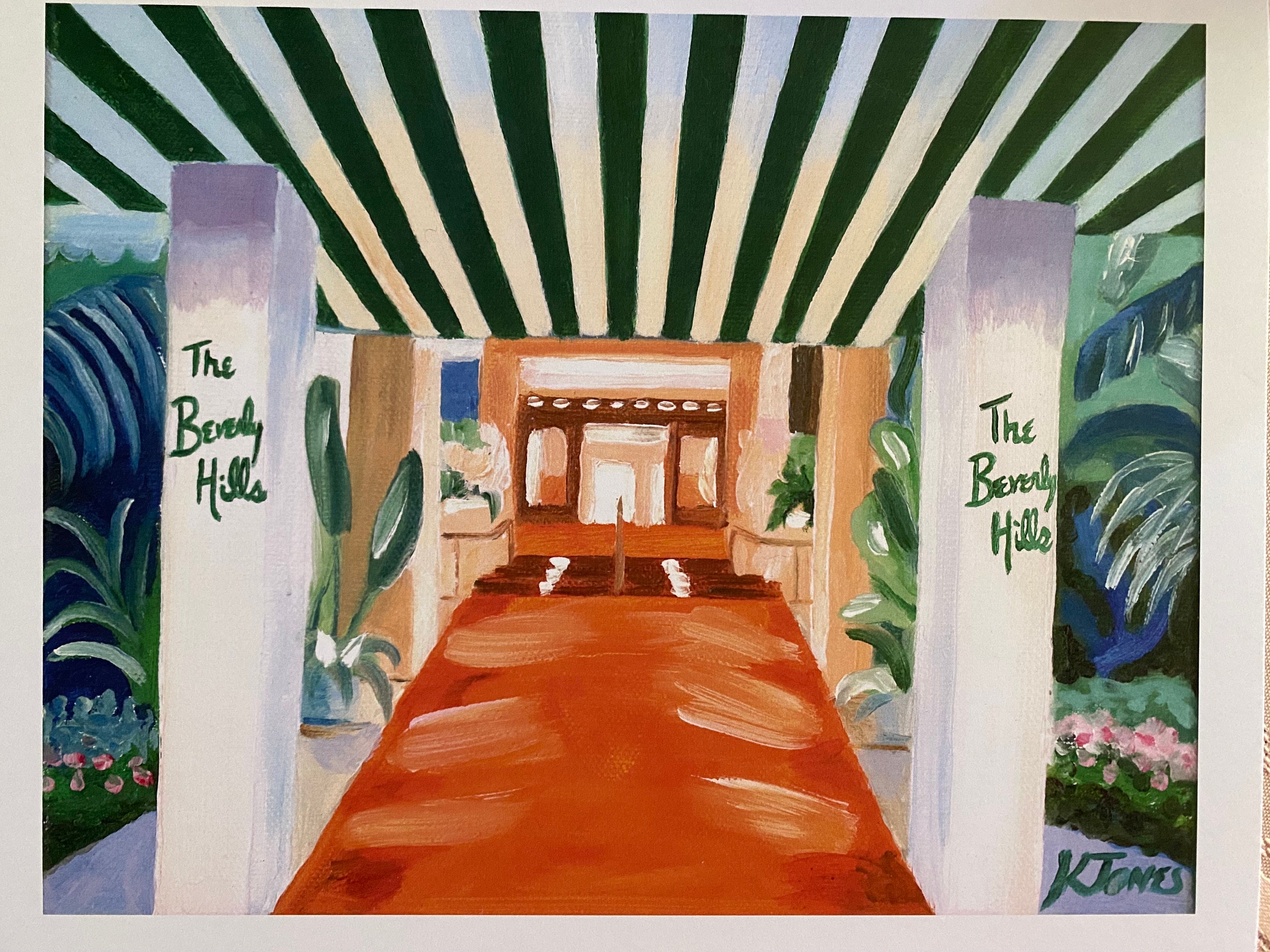 The Beverly Hills Hotel | 11 X 14 Print of Oil Painting Los Angeles ...