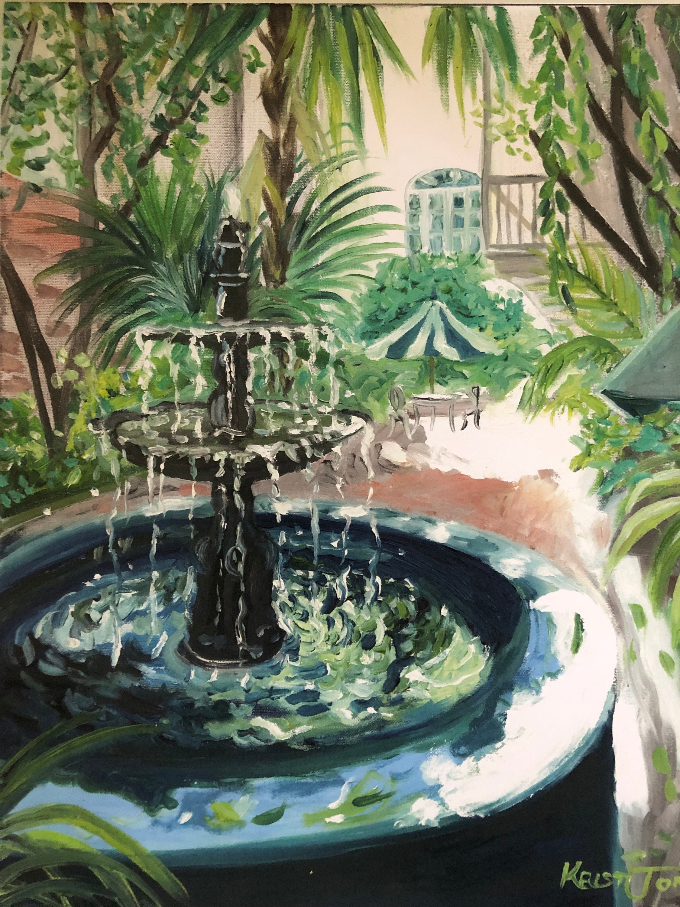 絵画 water fountain French Quarter Fountain | 8 X 10 or 11 X 14 Inch Signed PRINT