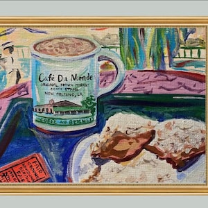 Jazzfestivaldag! & Napoleon-huis | Cafe Du Monde 16 x 20 inch PRINT Louisiana keuken food restaurant New Orleans French Quarter