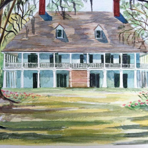 Parlange Plantation - 11 X 14 Signed Art Print Antebellum home by Louisiana Artist Kristi Jones