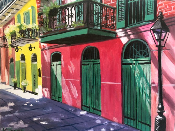 Sunlight in the Quarter | 8 x 10 or 11 x 14 inches Print French Quarter New Orleans Louisiana hot pink historical architecture