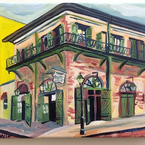Absinthe House New Orleans | 8 x 10 print of oil painting Louisiana Artist Kristi Jones Impressionist | French Quarter | New Orleans art