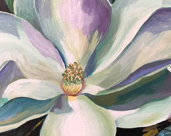 Magnolie | 20x26 | Impressionist | Blumenbild botanische Blume Pflanzengarten Mississippi Louisiana Süddrucke Kunst