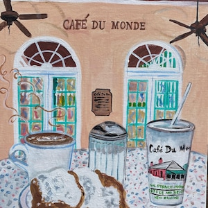 Café Du Monde | 11 x 14 inch PRINT Louisiana keuken eten koffie beignet café au Lait restaurant New Orleans French Quarter kunst
