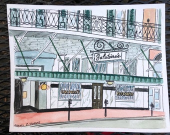 Galatoires | Signed Print of Watercolor Painting French Quarter New Orleans Louisiana art French restaurant cast iron