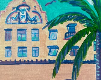 ロイヤルハワイアンホテルの楽園 | オリジナル絵画 ホノルル ハワイ