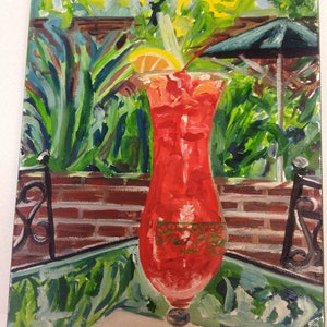 Hurricane II | 8 x 10 Print French Quarter courtyard New Orleans Louisiana Pat O Brien&#39;s red drink fountain alcohol bar