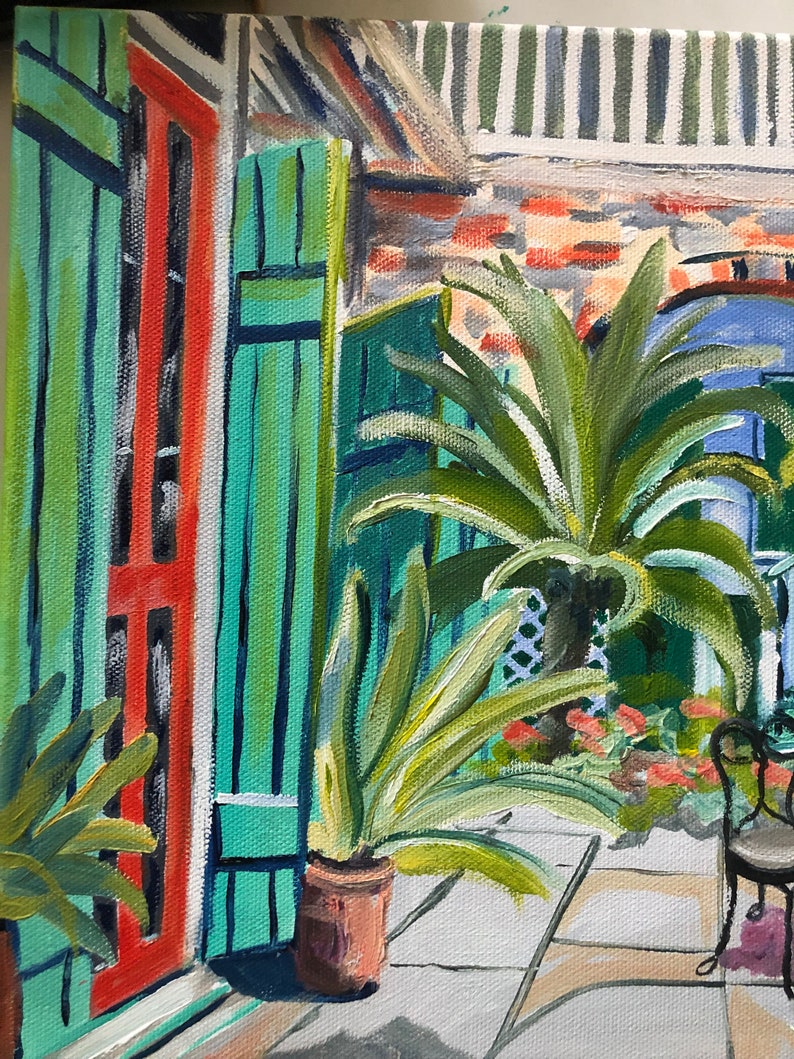 Creole Courtyard Print by Louisiana Artist Kristi Jones Etsy