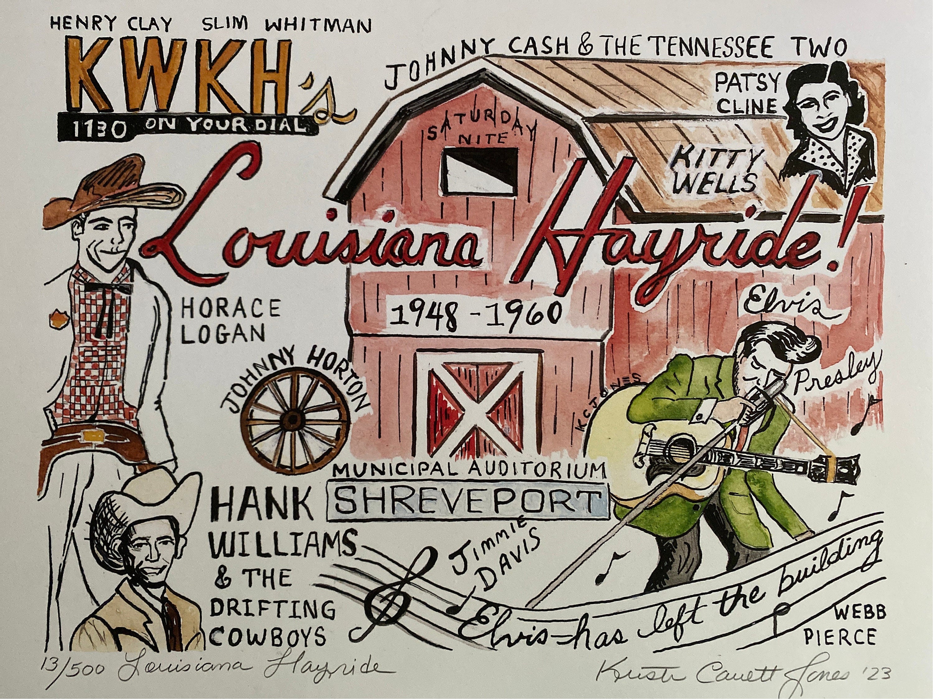 Louisiana Hayride | 11 X 14 Signed Print | Shreveport Louisiana Hayride | 11 X 14 Signed Print | Shreveport