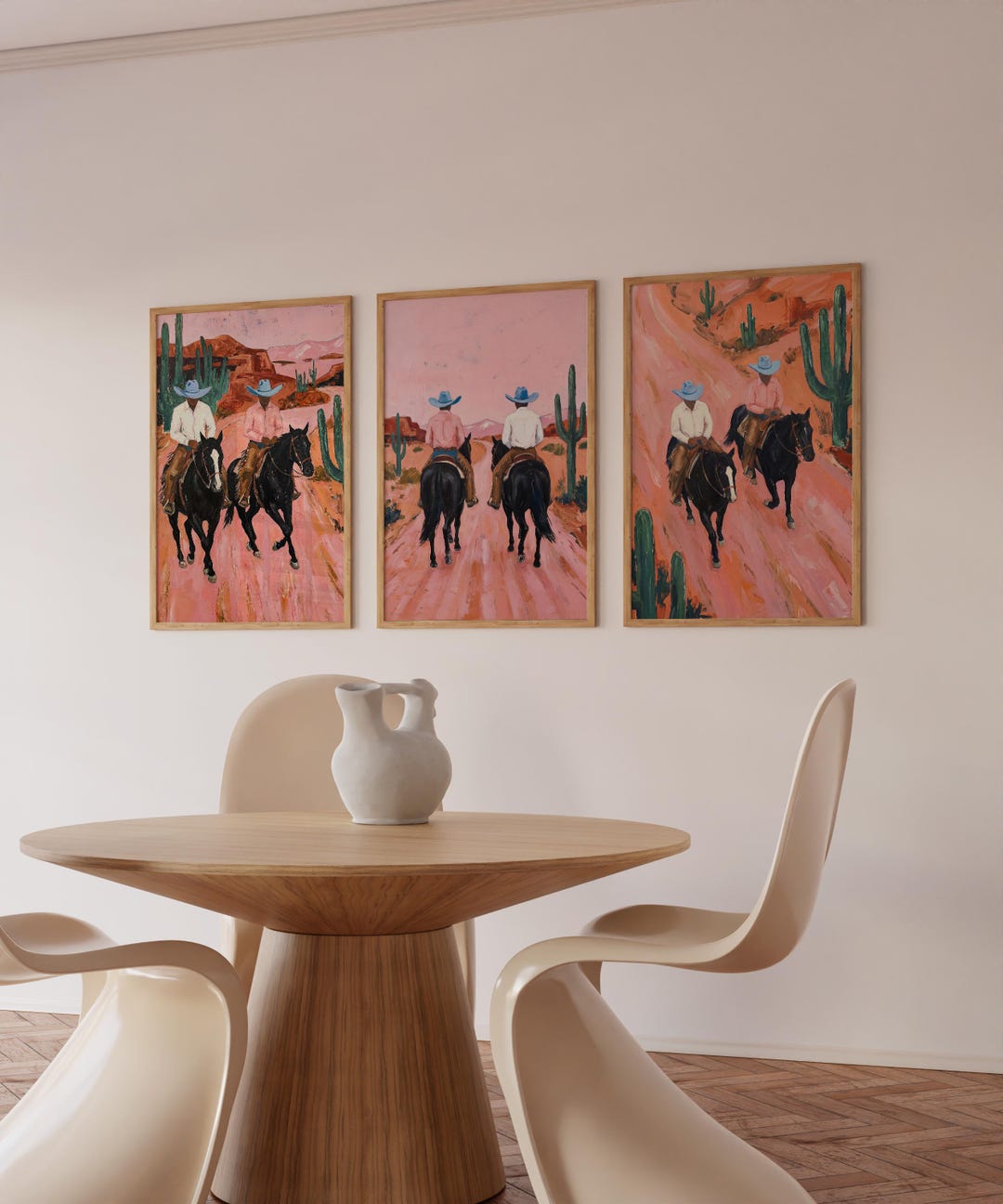 Horse Wall Art Print - Vintage Painting - Western Cowboy - Tonal Earthy ...